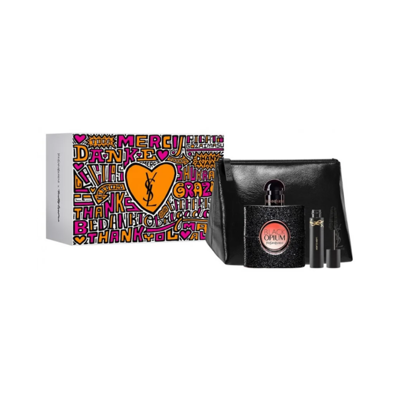 YSL Black Opium 50ml 3pc Gift Set
50ml Eau de Parfum Spray, Mini Mascara, Pouch