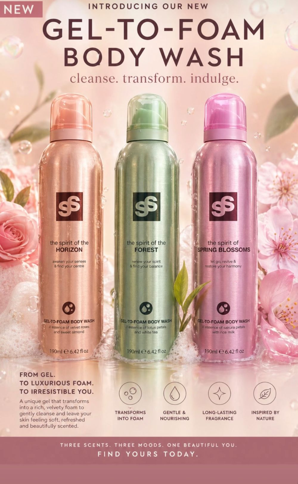 Soul & Saint Gel To Foam Body Wash 190ml