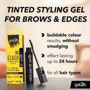 Got2b Glued 4 Brows & Edges Dark Brown To Black Tinted Gel 16ml